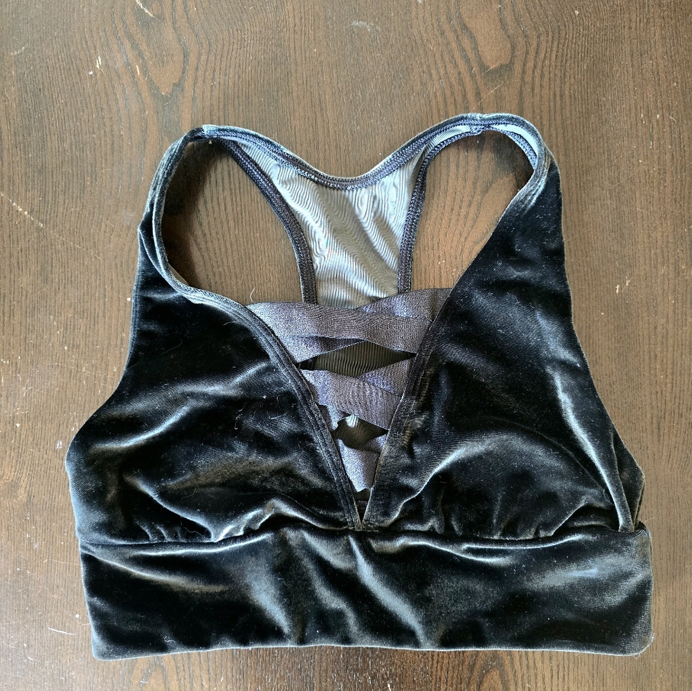Victoria's Secret Black Velvet Sports Bra